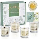 Aptliton Scented Candles Gifts for Women, Votive Candles Set of Fresh Linen, Vanilla, Jasmine, and Lemon, Soy Wax Candle Gift Set for Birthdays, Weddings, Christmas