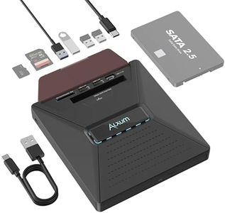 Alxum Laptop External CD DVD Drive - CD/DVD Burning Supports SATA 2.5" Hard Drive 3 USB 2.0 Interfaces and SD Micro SD Compatible with Win2000/XP Linux Mac 10 OS System SATA&CD, SD&CD Mutual Burning