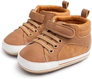 CENCIRILY Baby Boys Girls High Top Sneakers Soft Soles Anti Skid Infant Ankle Shoes Toddler Prewalker First Walking Crib Shoes
