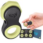Yogi Fidget Toy - Patented Fidget Spinner, Quiet Fidget Toys Adults and Kids Love. Best Stress Relief Sensory Tool for Anxiety, ADHD, and Autism. Includes Five Finger Fit Rings- Moonlight