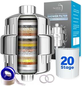 20 Stage Shower Filter Head for Hard Water – Remove Impurities and Improves Skin, Hairs & Nails – Showerhead Filter with Replaceable Cartridge – Order Free Water Softener Shower Head (Silver)