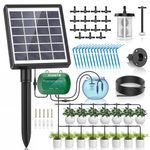 AnseTo Solar Irrigation System,Solar Drip Irrigation Kit with 15 Drippers,Solar Watering System DIY Automatic Watering System for Garden,Plant,Greenhouse,Terrace,Eco-Friendly and Energy-Saving