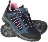 Mountain Warehouse Path Womens Waterproof Walking Shoes - Breathable Ladies Shoe - Hiking Navy Adult Shoe Size 6