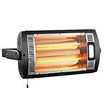 DONYER POWER Wall Mount Quartz Heater|Indoor|Black|Two Settings:750/1500W