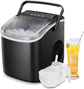 Havato Portable Ice Maker Countertop, 9 Bullet Ice Cubes in 6 min, 26.5 lb (12kg)/24h, Compact Ice Machine with Handle Scoop Basket, Self-Cleaning, Ideal for Home/Kitchen/Office/Party/Camping, Black