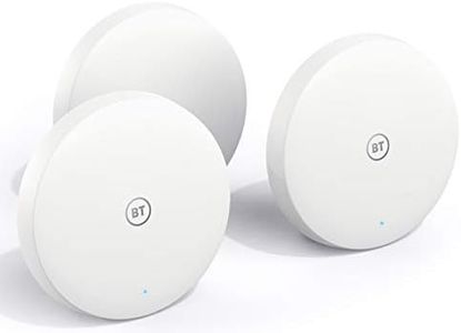 BT 96450 Mini Whole Home Wi-Fi, Pack of 3 Discs, Mesh Wi-Fi for seamless, speedy (AC1200) Connection, Wi-Fi everywhere in medium to large homes, App for complete control and 3 year warranty