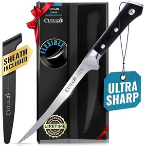 Cutluxe Fillet Knife for Fish & Meat – 7" Fish Knife for Filleting – High Carbon German Steel, Flexible, Full Tang & Ergonomic Handle Design – Artisan Series