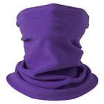 HEGCOIIE Neck Warmer Snood for Men & Women,Winter Neck Gaiter Fleece Bandana Face Covering Mask Windproof Neck Scarf Neckwear for Outdoor Sports Motorcycle Skiing Running Cycling (Purple)