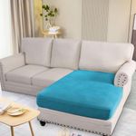 HOKIPO Super Stretch Individual Jacquard Chaise Cover Sectional Couch Covers for L Shaped Sofa, 1 Piece Chaise Cover, Teal (AR-5287-TEAL)