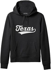 Daxton Adult Unisex Pullover USA Cities State Script Hoodie Fleece Sweatshirt, Texas Black White, 2XL