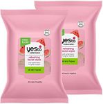 Yes To Face Wipes for Women and Men, Refreshing Facial Cleansing Wipes for use as a Make Up Remover, Cleaning, Soothing, Watermelon (Pack of 2)