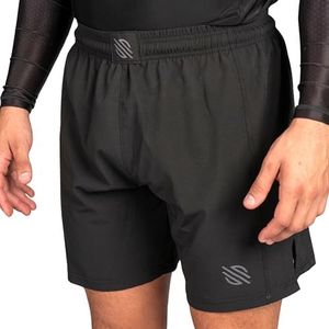 Sanabul Series 2 Combat Training Shorts for MMA Jiu Jitsu Boxing and Fitness, Black/Charcoal, XX-Large