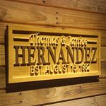 ADVPRO wpa0021 Personalized Family Name Sign Personalized Wedding Gifts Wall Art Rustic Home Decor Custom Carved Couples 5 Year Wooden Signs - Medium 18.25 x 7.25