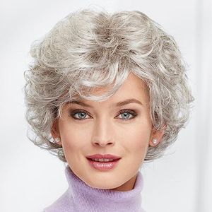 Paula Young Nora WhisperLite Wig Short, Volume-Rich Layers Of Soft, Feathery Waves/Multi-tonal Shades of Blonde, Silver, Brown, and Red