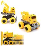 SUPER TOY Friction Powered Construction Truck Toys for Boys Crane Automobile Vehicle Toy with Movable Parts