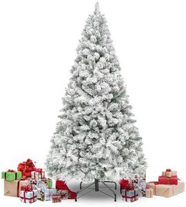 Premium Snow Flocked Artificial Holiday Christmas Pine Tree for Home, Office, Party Decoration