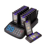 Retekess T115 Restaurant Pager System, Pagers and Beepers, Wireless Calling System, Waterproof Touch Keypad, 500M No Queues, 18 Customer Pagers for Restaurant Hotel