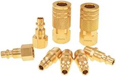 SUNGATOR Air Coupler and Plug Kit, Quick Connector Air Fittings, 1/4 Inch NPT Industrial Brass Air Hose Fitting (8-Piece)