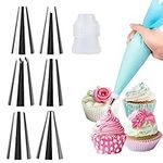 PROKITCHEN Piping Bag and Tips Set Cake Decorating Kit Baking Supplies with Icing Tips Silicone Pastry Bags Reusable Plastic Coupler Frosting Piping Tools for Cupcakes Cookies Icing 8pcs