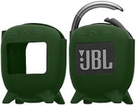 kwmobile Silicone Case Compatible with JBL Clip 4 - Case Protective Mini Speaker Cover - Dark Green