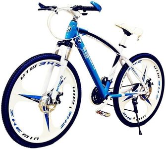 Amaze BMV X6 Sleek Cruiser Bicycle | 26-Inch White Bike with 21-Speed Gears, Dual Disc Brakes, Hydraulic Suspension, and Strong Carbon Steel Frame | Great for City Rides (Blue)