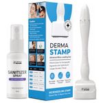 Sifoz Derma Stamp Microneedling Tool with Sanitizer for Hair Growth & Skin Repair | Adjustable Titanium Coated Needles 0.25mm – 3mm | 140 Pins Micro Needle Stamp for Face, Scalp & Beard Growth | Acne Scar Reduction | Safe, Reusable & Easy to Use