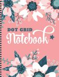 Dot Grid Notebook: Large 8.5x11 Journal / 400 Dotted Pages (200 Sheets) / With Blank Index & Page Numbers / Sketching - Note Taking Gift For Creative ... / Teal Blue White Daisy Flower on Pastel Pink