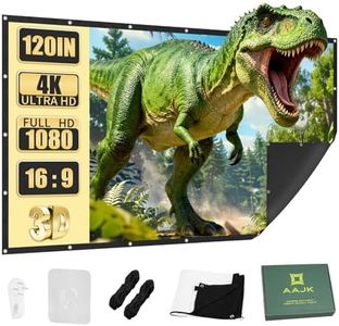 AAJK Outdoor Projector Screen Black Background 120 inch, Washable Projector Screen 16:9 Foldable Anti-Crease Portable Projector Movies Screen for Home Theater Outdoor Indoor Projection Screen