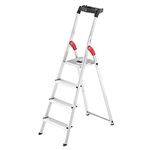 Hailo 8160-407 L60 safety ladder, 4 steps, multifunction tray, hinge protection, made in Germany