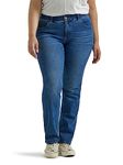 Lee Women's Plus Size Ultra Lux Comfort with Flex Motion Straight Leg Jean, Cobalt Sheen, 22 Plus