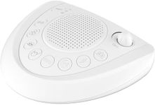 White Noise Machine for Baby with 24 Soothing Sounds and Volume Control, 3 Timer Options, Powered by AC or Battery, Charging Port, Headphone Jack, Compact Memory Noise Machine for Home Nuesery Travel