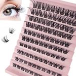 CNMTCCO Lash Clusters, 120Pcs DIY lash Extenisons 8-16MM D Curl Fluffy Individual Natural Wispy Lashes Reusable Eyelash Extension at Home (Fluffy)