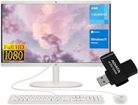 HP Premium All-in-One Desktop, 21.5" FHD Display, Intel Celeron J4025, 32GB RAM, 1TB SSD, Webcam, HDMI, Wi-Fi 6, Wired KB & Mouse, Windows 11 Home, White, UC310 256GB USB Flash Drive Black Bundle