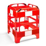 Folding Barrier - Red | 4 Pcs Folding Temporary Gate | Reflective Safety Barrier for Pedestrian and Worker Safety (1)