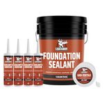 Liquid Rubber Concrete Foundation and Basement Sealant - Indoor & Outdoor Waterproof Coating, Easy to Apply, Kit- Includes Foundation Sealant 5 Gallon, Caulk 10.2 oz 4 Pack, Geo Textile 4" x160'