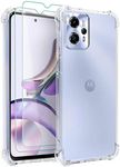 Osophter for Motorola Moto G14 Case: Clear with 2pcs Screen Protector Transparent Reinforced Corners TPU Shock-Absorption Flexible Cell Phone Cover for Moto G14 (clear)
