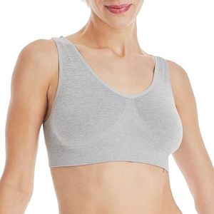 Hanes Women's Cozy Seamless Wire-Free Bra, Light Grey Heather, Medium