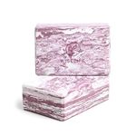 WiseLife Wine Marble Print Yoga Blocks | Yoga Bricks (Pack of 2, Extra Large Size), High Density Premium TPE Foam Material, Soft Surface, Triple Layer for Optimum Balance, Support & Cushion