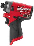 Milwaukee M12FID Fuel Sub Compact 1/4 inch Impact Driver 12V Bare Unit, 12 V, Red