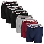 IGOLUMON Mens Underwear Boxer Briefs 6 Pack Bamboo Underwear with Pouch Stretch Men's Boxer Briefs Tagless Underpants for Men