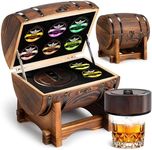 Electric Whiskey Smoker Kit with Charred Wooden Case(Patent Pending), Rechargeable Cocktail Smoker Kit with 8 Flavors Wood Chips, Old Fashioned Smoker, Bourbon Gifts for Men, Dad (No Butane Needed)
