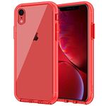 JETech Case for iPhone XR 6.1-Inch, Shockproof Transparent Bumper Cover (Red)