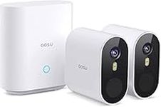 aosu 5MP Ultra HD Home Security System, 2 Cam Kit Security Cameras Wireless Outdoor, WirelessCam System Max, 240-Day Battery Life, Spotlight Camera Surveillance Exterieur sans fil, No Monthly Fee