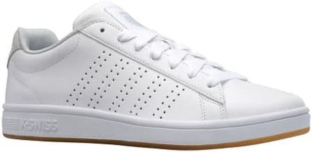 K-Swiss Men's Court Casper Sneaker, White/Gray Violet/Gum, 8