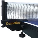 Comesee Professional Table Tennis Ping Pong Net Post Set Strength Screw Clamp with Net Clip Insert, 1.65 Inch Width Grip Holder, Tension and Height Adjustable Easy Set Up (Black)