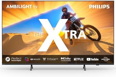 Philips Ambilight The Xtra 75PML9009 Smart TV 4K Quantum Dot MiniLED - Écran 75 Pouces avec processeur d’Images P5 Perfect Ultra HD, Titan OS, Dolby Vision et Dolby Atmos Audio - Gris Anthracite