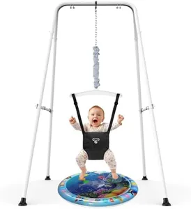 G TALECO Gear Baby Jumper with Stand,Baby Bouncer,Easy Set-Up,Baby Exerciser for Active Babies,Suitable for Indoor and Outdoor, Black (Water Mat Include)
