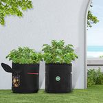 TrustBasket Potato Textile Felt Fabric Grow Bags for Vegetable Balcony & Terrace Gardening | Breathable, Washable & Reusable Portable Plant Container for Home Gardening (Pack of 2)