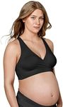 Medela Keep Cool Sleep Bra | Seamless Maternity and Nursing Sleep Bra with Full Back Breathing Zone and Soft Touch Fabric Black