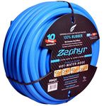 Zephyr Next-gen Garden Hose (3/4" x 100ft, Ultra-Light Flexible Rubber, No Fittings), Blue